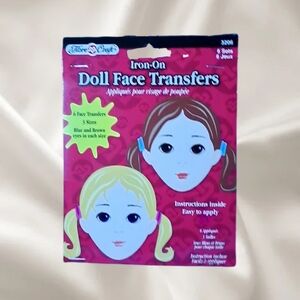 💥 $2 with any Purchase.   Iron-On Doll Face Transfers